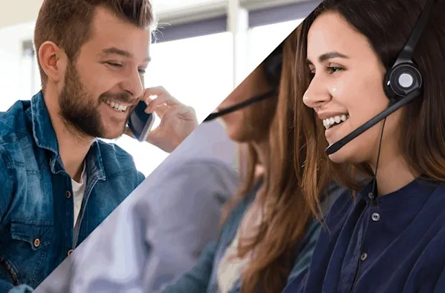 Customer service representative handling inbound calls for better loyalty